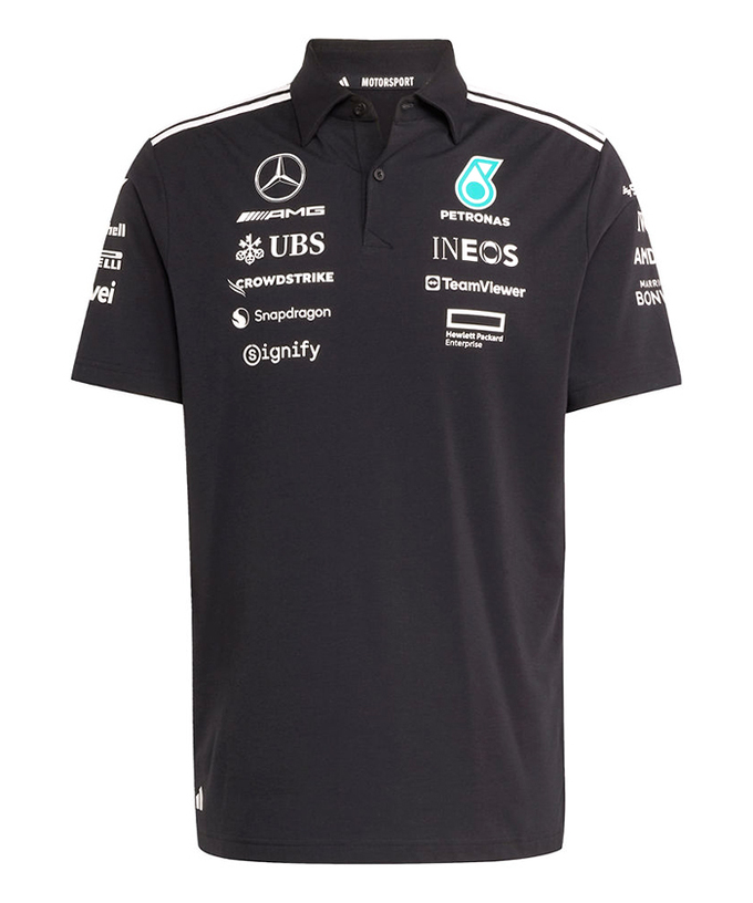 メルセデス AMG ペトロナス F1 チーム ドライバー ポロシャツ ブラック 2025 /アディダス/TM-W拡大画像