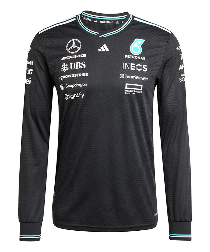 【オーセンティック】メルセデス AMG ペトロナス F1 チーム ドライバー ロングスリーブ Tシャツ ブラック 2025 /アディダス/TM-W拡大画像