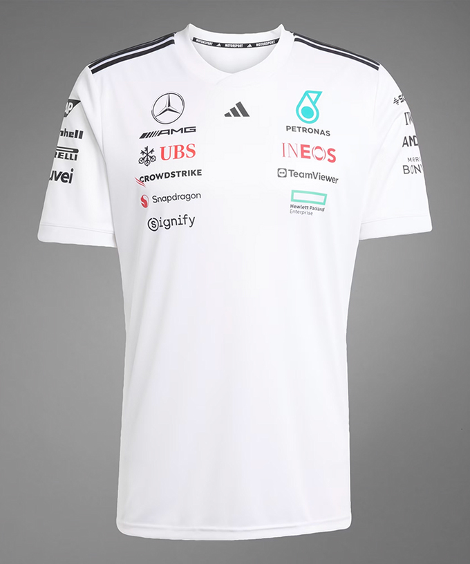 メルセデス AMG ペトロナス F1 チーム ドライバー Tシャツ ホワイト 2025 /アディダス/TM-W拡大画像