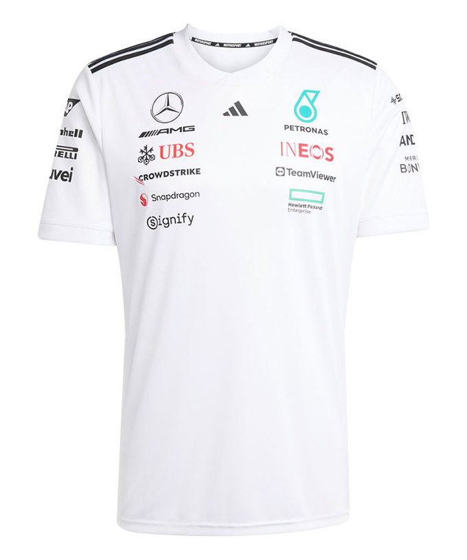 メルセデス AMG ペトロナス F1 チーム ドライバー Tシャツ ホワイト 2025 /アディダス/TM-W拡大画像