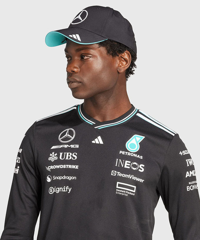 【オーセンティック】メルセデス AMG ペトロナス F1 チーム ドライバー ロングスリーブ Tシャツ ブラック 2025 /アディダス/TM-W拡大画像