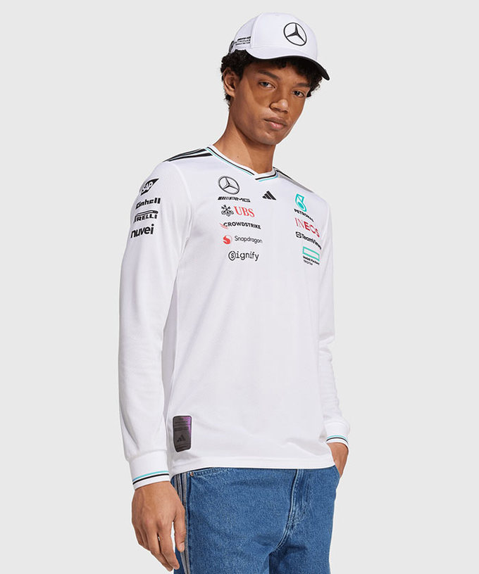 【オーセンティック】メルセデス AMG ペトロナス F1 チーム ドライバー ロングスリーブ Tシャツ ホワイト 2025 /アディダス/TM-W拡大画像