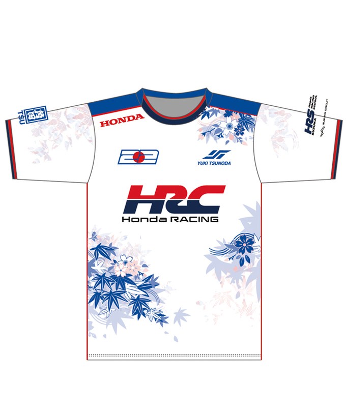 角田裕毅 x HRC Honda RACING コラボ Tシャツ ホワイト 2025拡大画像