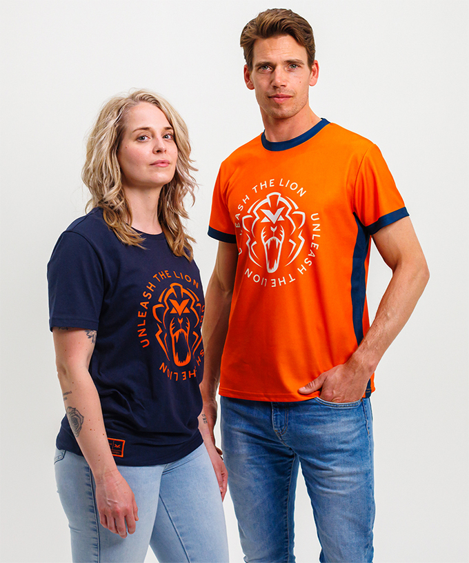 マックス・フェルスタッペン Unleash The Lion スポーツ Tシャツ オレンジ拡大画像