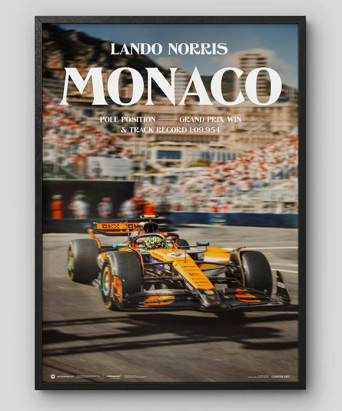 ランド・ノリス マクラーレン 2025年 モナコGP 優勝 記念 ポスター拡大画像