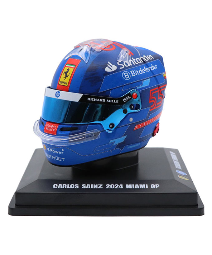 ルックスマート 1/5スケール カルロス・サインツ フェラーリ 2024年 マイアミGP ヘルメット拡大画像