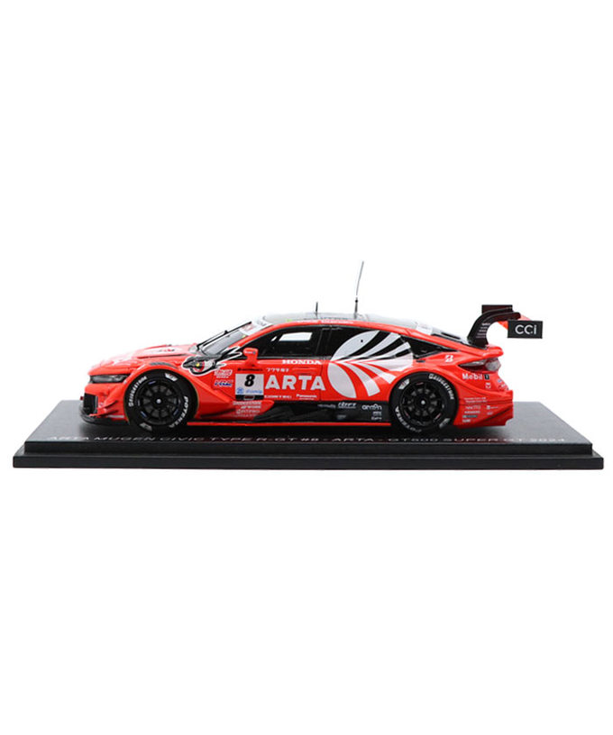 スパーク 1/43スケール ARTA MUGEN CIVIC TYPE R-GT No.8 ARTA  野尻智紀 / 松下信治 GT500 スーパーGT 2024年拡大画像