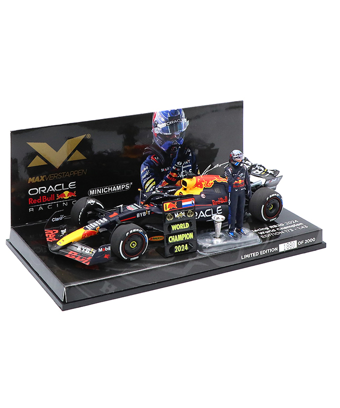 【購入数制限有/おひとり様1個まで】フェルスタッペン 別注 ミニチャンプス 1/43スケール オラクル レッドブル レーシング ホンダ RB20 マックス・フェルスタッペン 2024年 ラスベガスGP ワールドチャンピオン フィギュア＆チャンピオンボード付き /ARB拡大画像