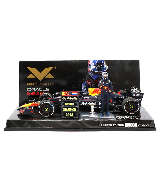 【購入数制限有/おひとり様1個まで】フェルスタッペン 別注 ミニチャンプス 1/43スケール オラクル レッドブル レーシング ホンダ RB20 マックス・フェルスタッペン 2024年 ラスベガスGP ワールドチャンピオン フィギュア＆チャンピオンボード付き /ARB拡大画像