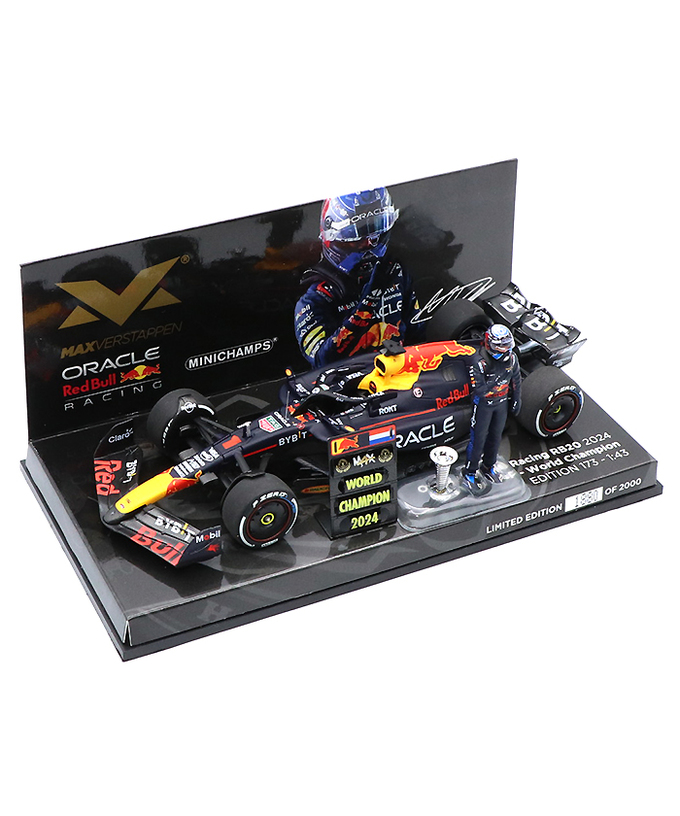 【購入数制限有/おひとり様1個まで】フェルスタッペン 別注 ミニチャンプス 1/43スケール オラクル レッドブル レーシング ホンダ RB20 マックス・フェルスタッペン 2024年 ラスベガスGP ワールドチャンピオン フィギュア＆チャンピオンボード付き /ARB拡大画像