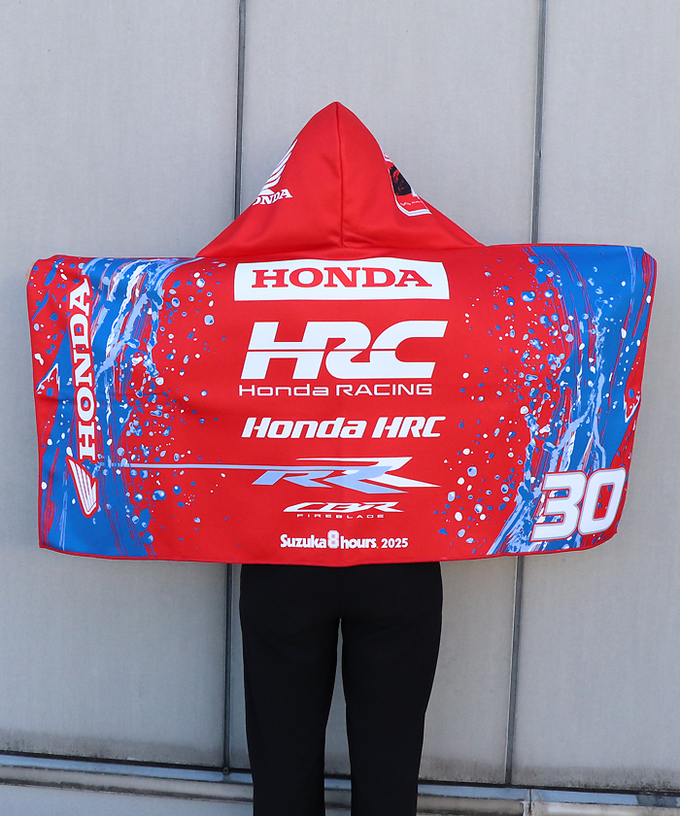 HONDA TEAM HRC 鈴鹿8時間耐久ロードレース 限定 フード付きタオル 2025 /suzuka8h拡大画像