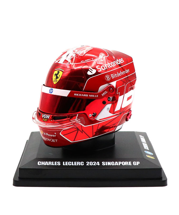 ルックスマート 1/5スケール シャルル・ルクレール フェラーリ 2024年 シンガポールGP ヘルメット拡大画像