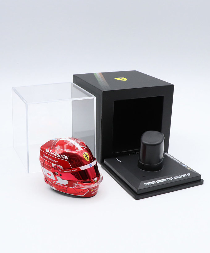 ルックスマート 1/5スケール シャルル・ルクレール フェラーリ 2024年 シンガポールGP ヘルメット拡大画像