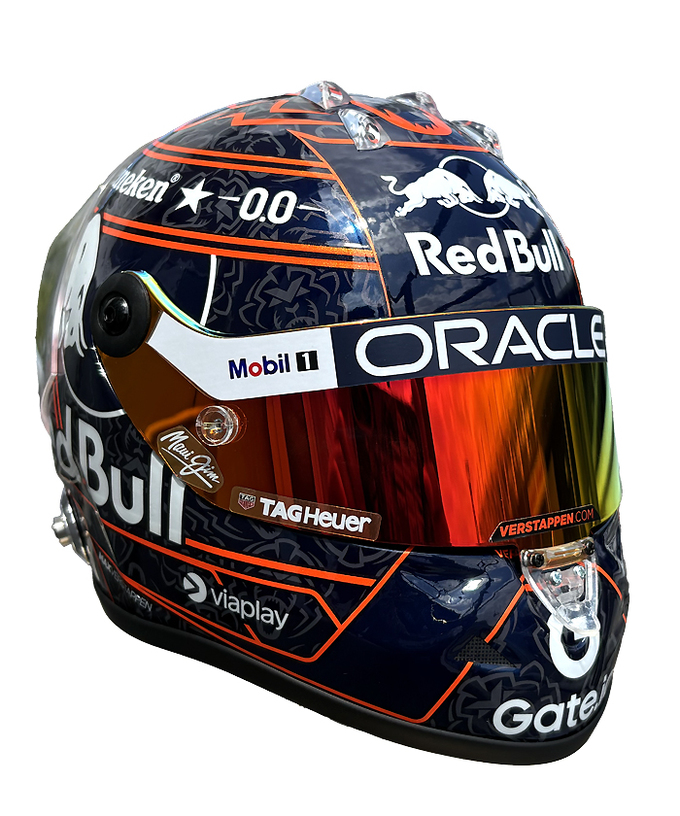 フェルスタッペン別注 シューベルト 1/2スケール マックス・フェルスタッペン 2025年 オレンジ ライオン ヘルメット レッドブル レーシング チーム/ARB拡大画像