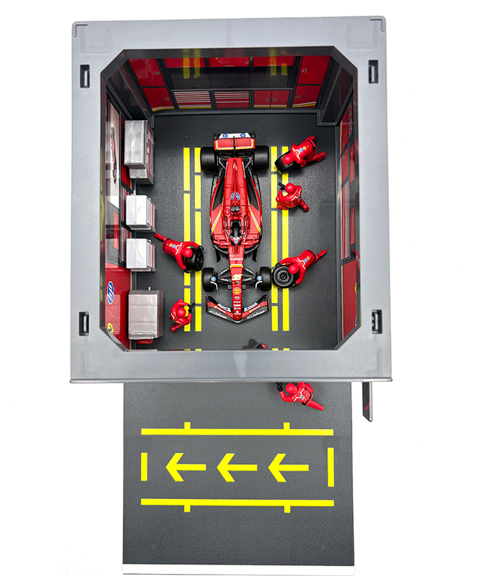 ブラゴ 1/43スケール スクーデリア フェラーリ SF24 シャルル・ルクレール ジオラマ ピットストップセット拡大画像