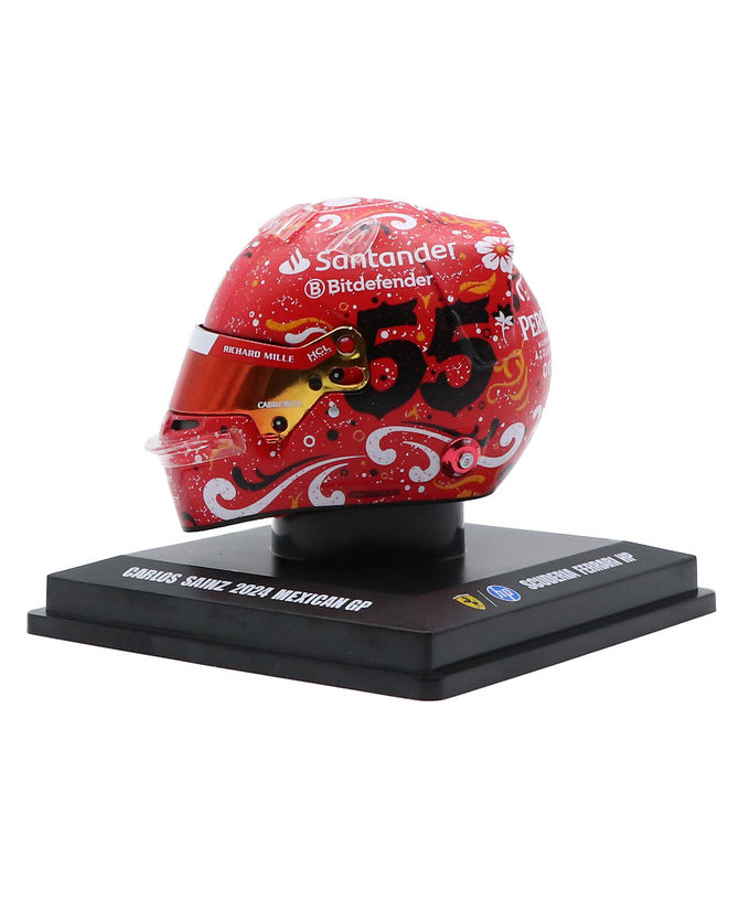 ルックスマート 1/5スケール カルロス・サインツ フェラーリ 2024年 メキシコGP ヘルメット 優勝拡大画像