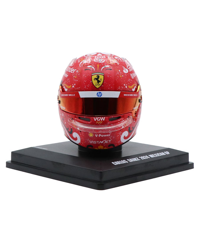 ルックスマート 1/5スケール カルロス・サインツ フェラーリ 2024年 メキシコGP ヘルメット 優勝拡大画像