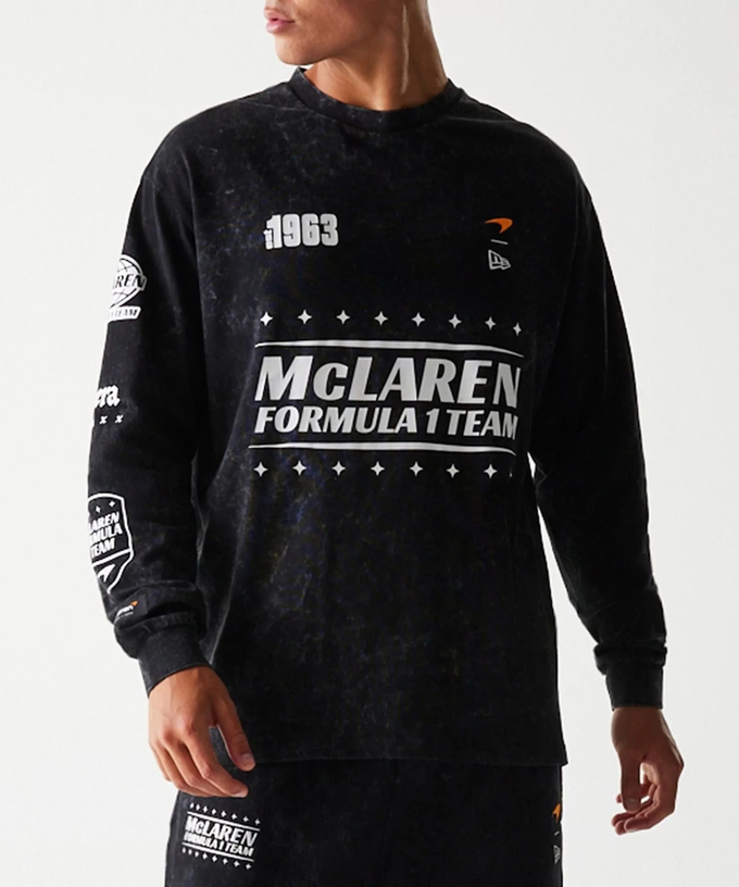 マクラーレン F1チーム NewEra ロングスリーブ レーシングTシャツ ブラック拡大画像
