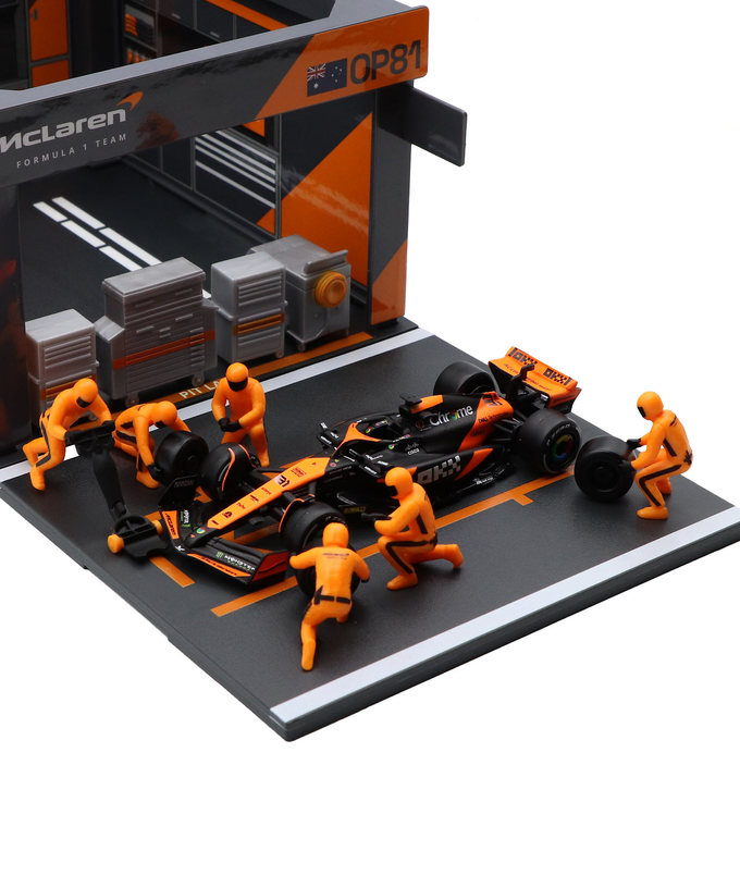 ブラゴ 1/43スケール マクラーレン F1 MCL38  オスカー・ピアストリ ジオラマ ピットストップセット拡大画像