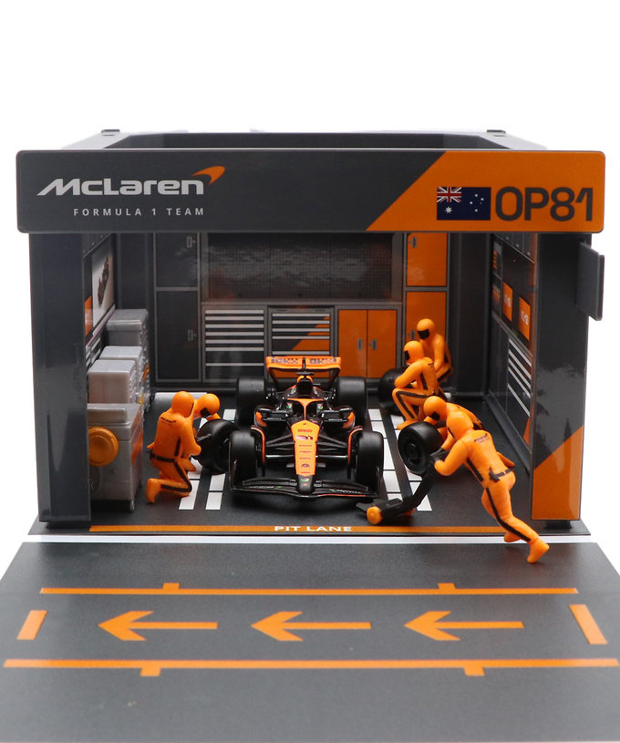 ブラゴ 1/43スケール マクラーレン F1 MCL38  オスカー・ピアストリ ジオラマ ピットストップセット拡大画像