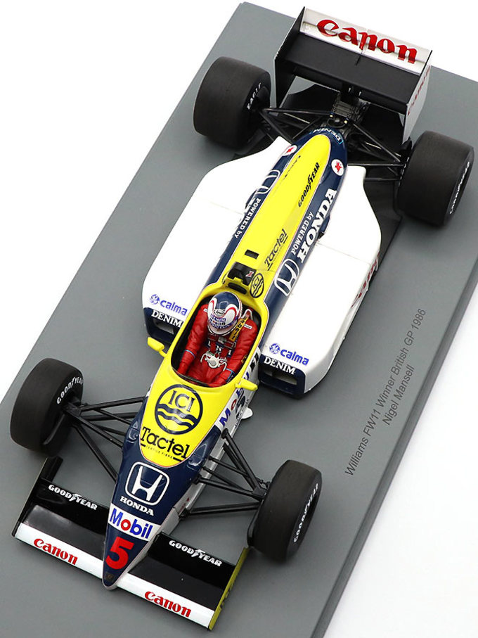 スパーク 1/18スケール ウィリアムズ ホンダ FW11 ナイジェル・マンセル 1986年 イギリスGP 優勝拡大画像