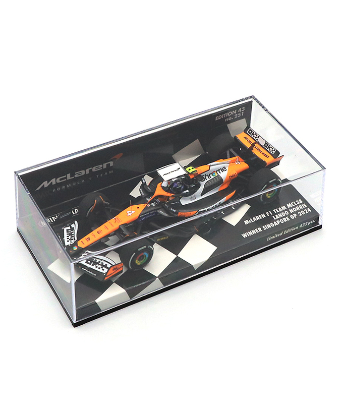 ミニチャンプス 1/43スケール マクラーレン F1 チーム MCL38 ランド・ノリス 2024年 シンガポールGP 優勝拡大画像