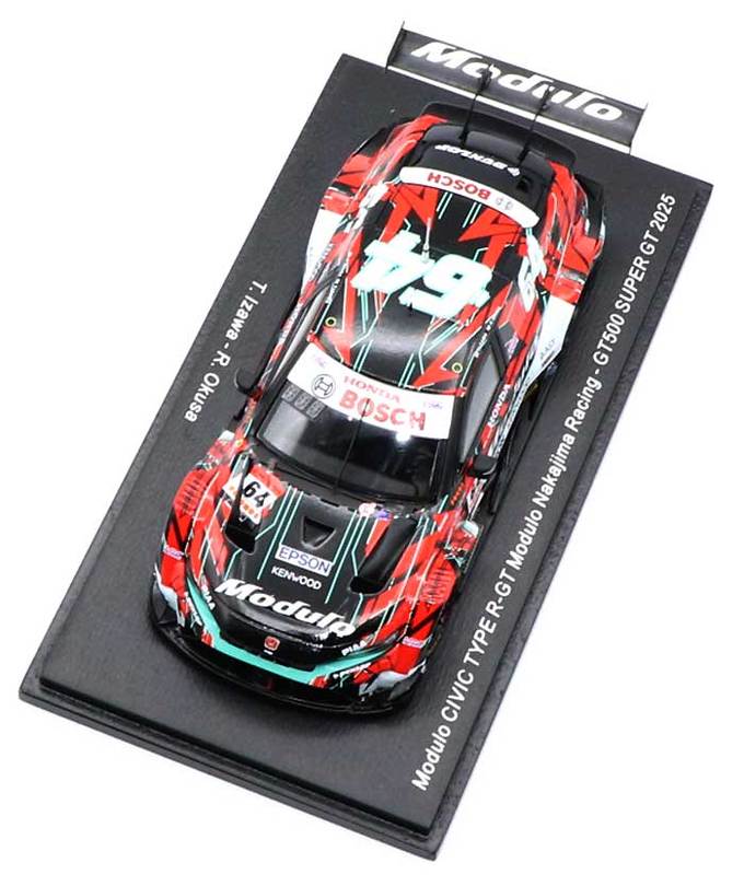 スパーク 1/43スケール Modulo CIVIC TYPE R-GT Modulo Nakajima Racing NO.64 伊沢拓也 / 大草りき スーパーGT 2025年 GT500拡大画像