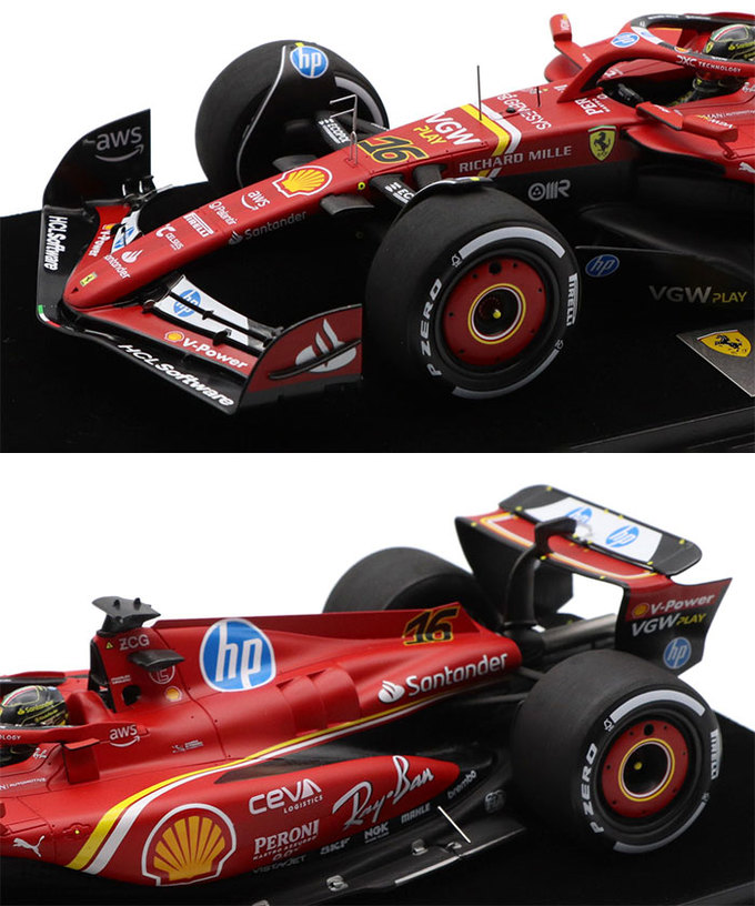 ルックスマート 1/18スケール フェラーリ SF-24 シャルル・ルクレール 2024年 モンツァGP 優勝 /24f1m拡大画像