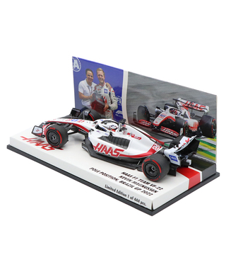 CKモデルカーズ 別注 ミニチャンプス 1/43スケール ハース F1 VF-22 ケビン・マグヌッセン 2022 ブラジルGP ポールポジション タイヤ付き