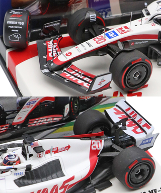 CKモデルカーズ 別注 ミニチャンプス 1/43スケール ハース F1 VF-22 ケビン・マグヌッセン 2022 ブラジルGP ポールポジション タイヤ付き