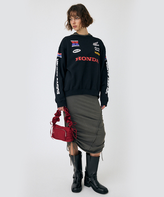 ホンダ HRC MOUSSY SPONSOR ロゴプルオーバー ブラック