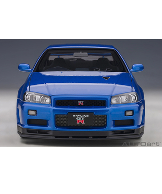 【30%オフセール】オートアート 1/18スケール 日産 スカイライン GT-R （R34） Vスペック II （ベイサイドブルー）/msl