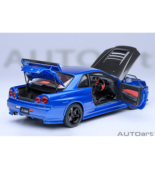 【30%オフセール】オートアート 1/18スケール ニスモ R34 GT-R Z-tune （ベイサイドブルー）/msl