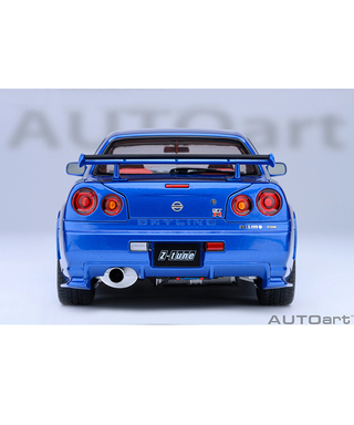 【30%オフセール】オートアート 1/18スケール ニスモ R34 GT-R Z-tune （ベイサイドブルー）/msl