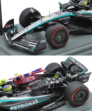 スパーク 1/43スケール メルセデス AMG ペトロナス F1 W15 E パフォーマンス ルイス・ハミルトン 2024年 イギリスGP 優勝 With イギリス国旗 /24f1m