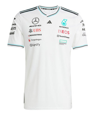 【オーセンティック】メルセデス AMG ペトロナス F1 チーム ドライバー Tシャツ ホワイト 2025 /アディダス/TM-W