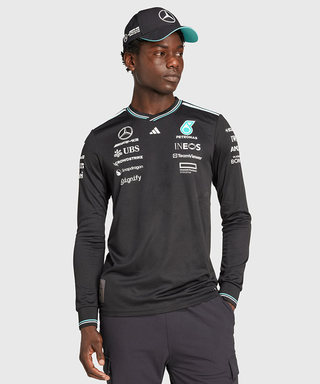 【オーセンティック】メルセデス AMG ペトロナス F1 チーム ドライバー ロングスリーブ Tシャツ ブラック 2025 /アディダス/TM-W