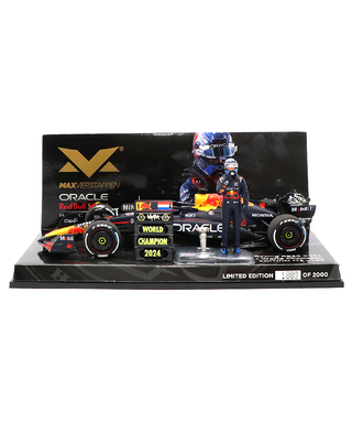 【購入数制限有/おひとり様1個まで】フェルスタッペン 別注 ミニチャンプス 1/43スケール オラクル レッドブル レーシング ホンダ RB20 マックス・フェルスタッペン 2024年 ラスベガスGP ワールドチャンピオン フィギュア＆チャンピオンボード付き /ARB