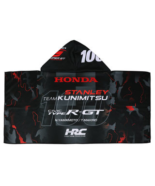 HRC Honda RACING x スーパーGT コラボ フード付き ビッグタオル STANLEY TEAM KUNIMITSU #100