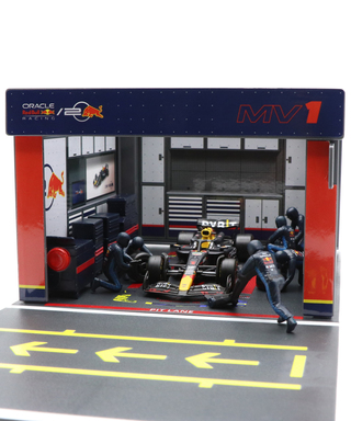 ブラゴ 1/43スケール オラクル レッドブルレーシング RB20 マックス・フェルスタッペン ジオラマ ピットストップセット